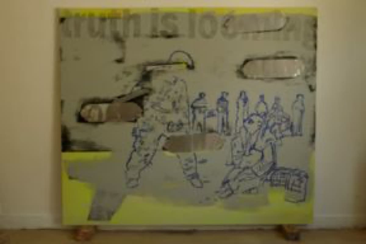 the big white lie 07 19the truth is loomingoilmetal on canvas