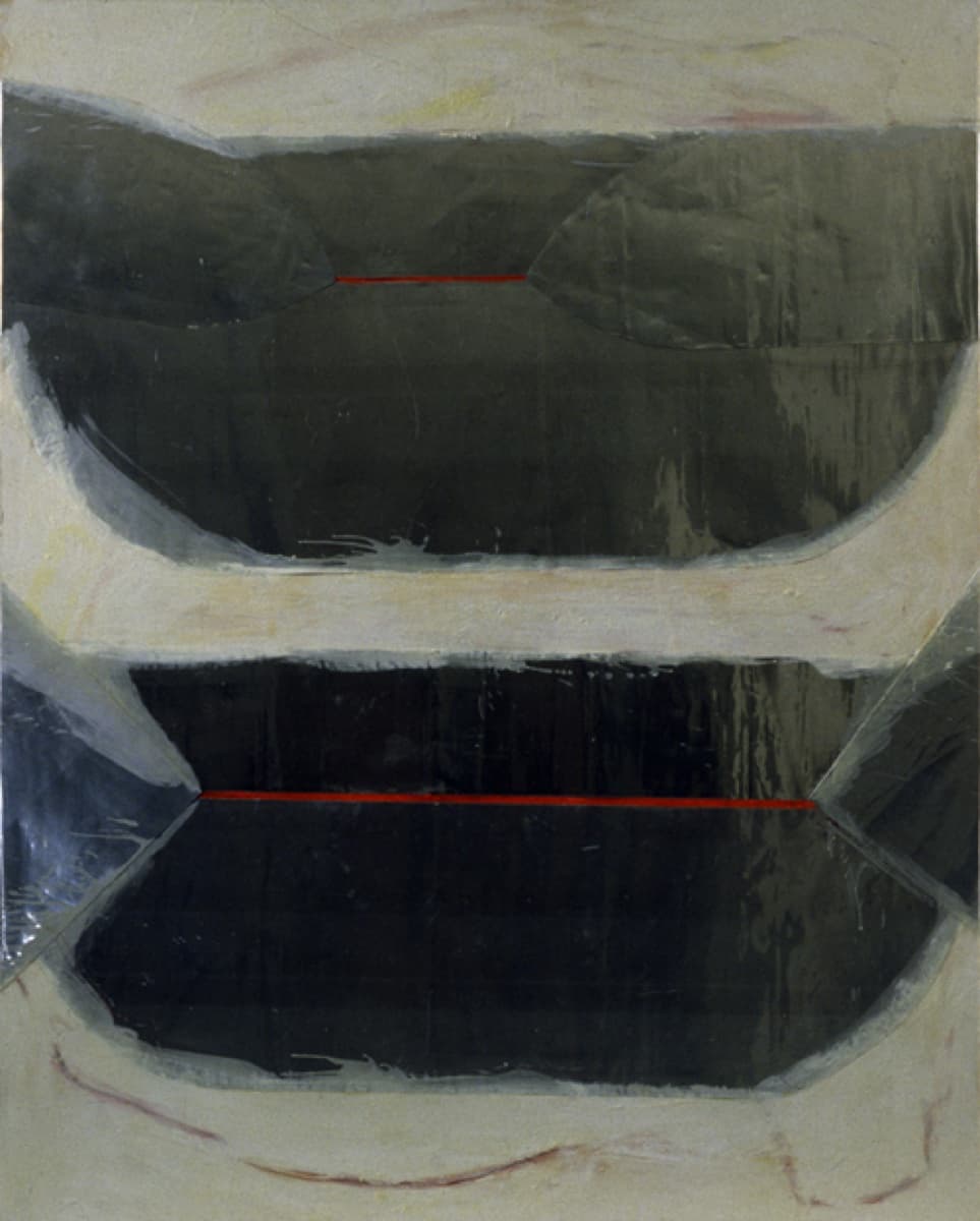 w 16 smalltalkoil encaustic metal on canvas25